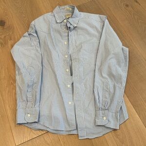 J. Crew Men's Size S Short Slim Untucked Blue Checkered Shirt
